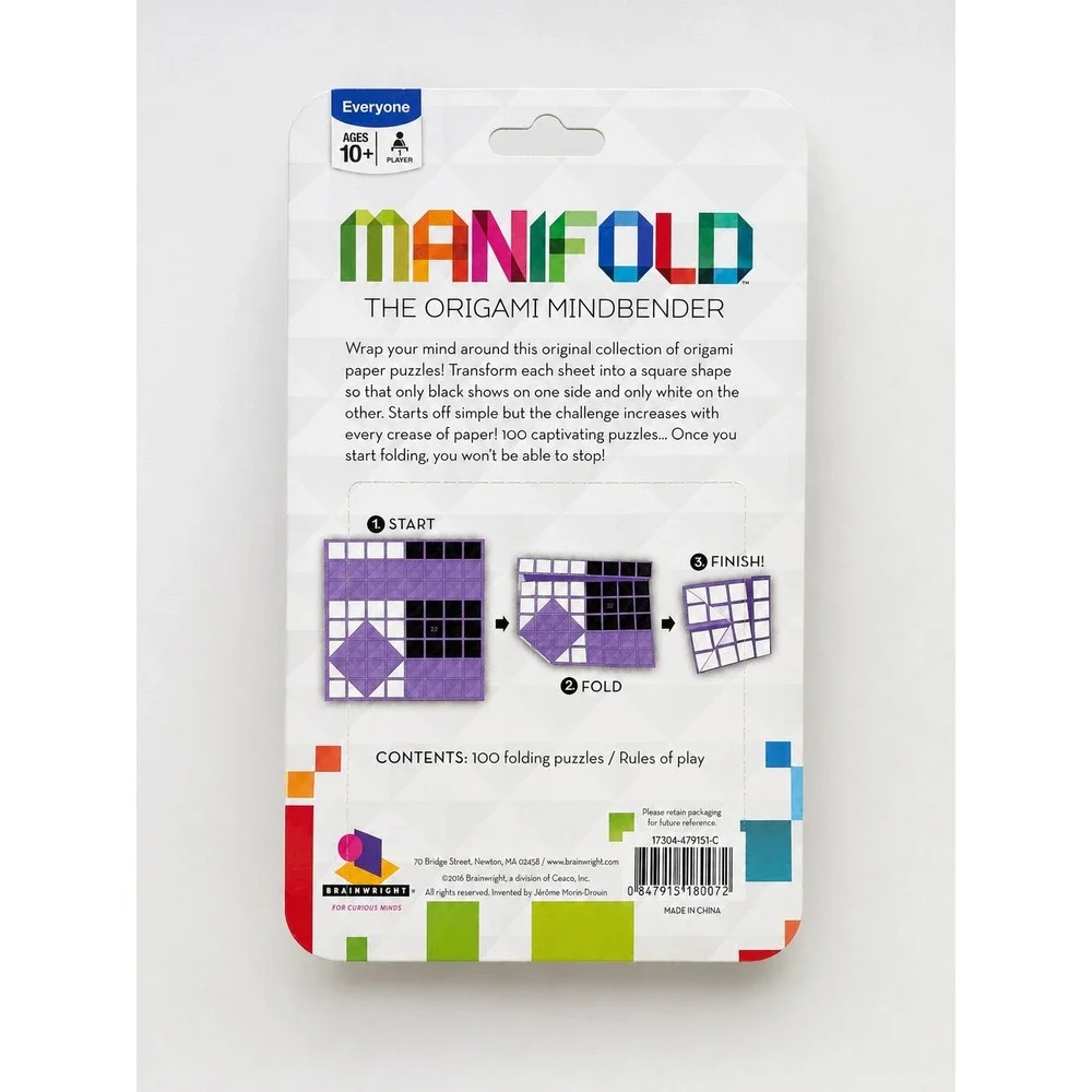 Brainwright Manifold The Origami Mindbender 100 Paper Puzzles Logic Game New
